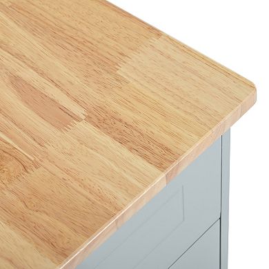 48.5 in. Kitchen Island with Storage Cabinet ,5 Wheels and 3 Drawers