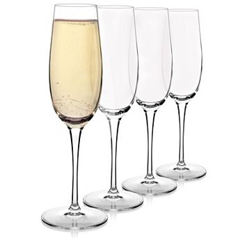 Luigi Bormioli Crescendo 8-ounce. Champagne Flutes , Set Of 4, Prosecco Glasses