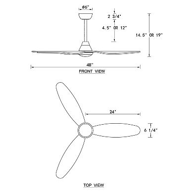 C Cattleya 48-Inch Integrated LED Satin Nickel Wood Ceiling Fan with Color Changing Technology