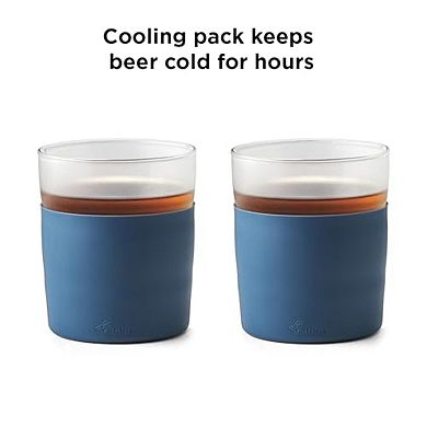 Rabbit Freezable Whiskey Glasses with Silicone Sleeves, Set of 2 - 8 oz Durable Barware