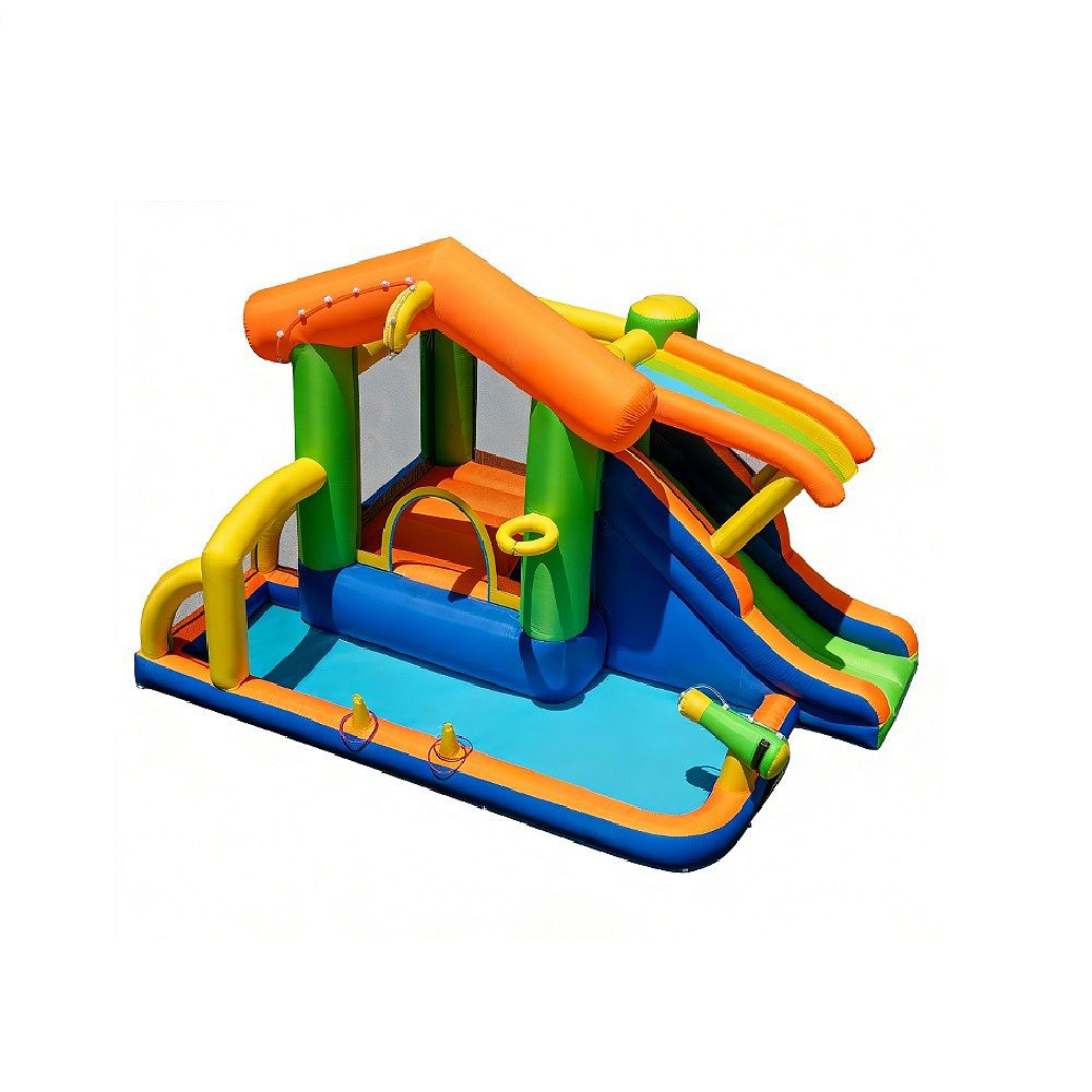 Gymax 8-in-1 Inflatable Bounce House Water Park w/ Slide Water Cannon ...