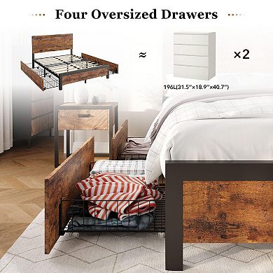 ANIXOL Platform Bed Frame with Headboard