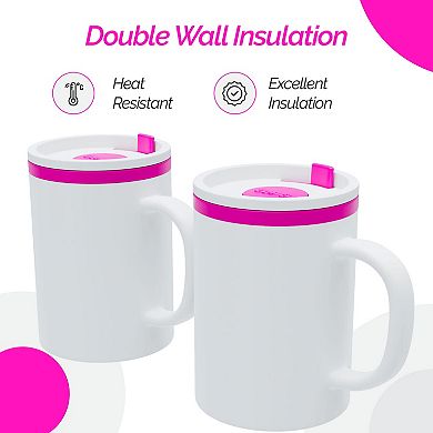 Copco Desk Mug 16 oz - Durable BPA-Free, Microwave & Dishwasher Safe (Pink)