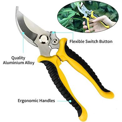Garden Tools Set with Pruning Shears Hand Trowel Transplanter Hand Rake Gardening Gloves 5 Pcs