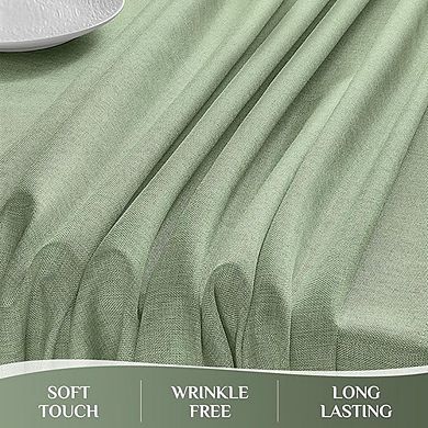 Green Outdoor Tablecloth, Linen-Textured, Stain-Resistant, Wrinkle-Resistant