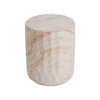 Beige Outdoor Light Weight Concrete Side Table End Table for Backyard