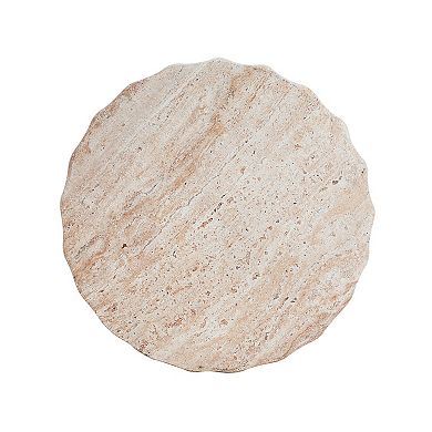 Beige Outdoor Light Weight Concrete Side Table End Table for Backyard