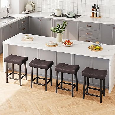 ANIXOL Padded Saddle Bar Stools Set of 2