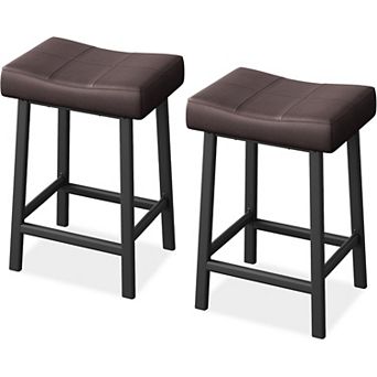 ANIXOL Padded Saddle Bar Stools Set of 2
