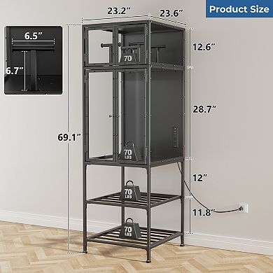 3D Printer Cabinet, Noise & Dust Proof Organizer with Double Layer Storage Rack for Office Home