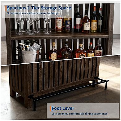 ANIXOL Farmhouse Storage Bar Table
