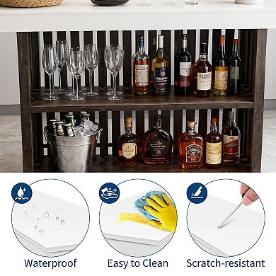 ANIXOL Farmhouse Storage Bar Table