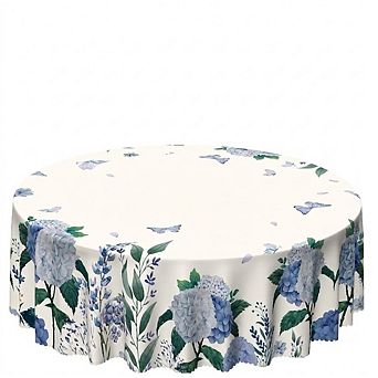 Round Summer Tablecloth, Polyester, Waterproof, Stain-Resistant, Wrinkle-Free