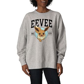 Women's Pokémon Eevee Oversized Fleece Crew Sweatshirt