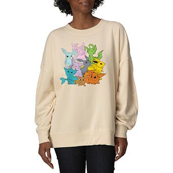 Women's Pokémon Eevolutions Oversized Fleece Crew Sweatshirt