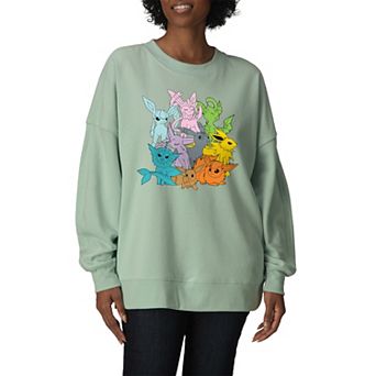 Women's Pokémon Eevolutions Oversized Fleece Crew Sweatshirt