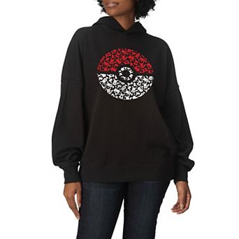 Women's Pokémon Pokeball Pikachu Oversized Fleece Hoodie Sweatshirt