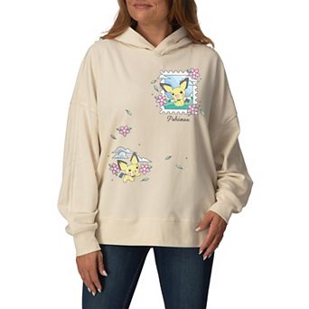 Women's Pokémon Pichu Floral Oversized Fleece Hoodie Sweatshirt