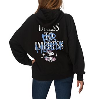 Women's Peanuts Belle Dress For Myself Oversized Fleece Hoodie Sweatshirt