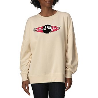 Women's Magic 8 Ball Outlook Good Oversized Fleece Crew Sweatshirt