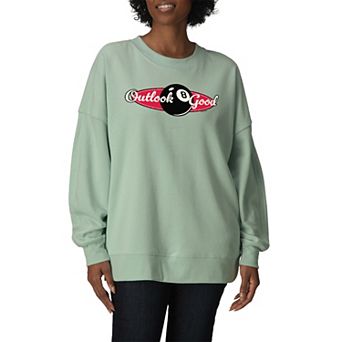 Women's Magic 8 Ball Outlook Good Oversized Fleece Crew Sweatshirt