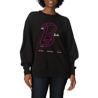 Women's Barbie Marathon Logo Oversized Fleece Crew Sweatshirt