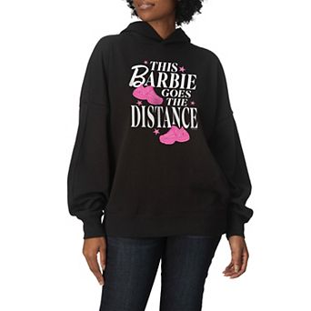 Women's This Barbie Goes The Distance Oversized Fleece Hoodie Sweatshirt