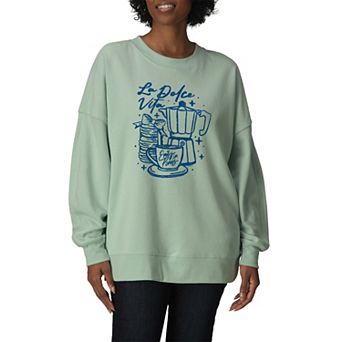 Women's Emily in Paris La Dolce Vita Oversized Fleece Crew Sweatshirt