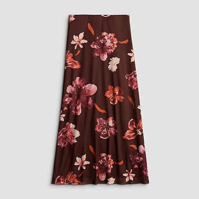Juniors' Pink Rose Mesh Midi Skirt