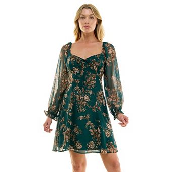 Juniors' Lily Rose Long Sleeve Molded Cup Dress