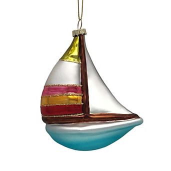 St. Nicholas Square® Glass Sailboat Christmas Ornament