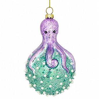St. Nicholas Square® Glass Octopus Christmas Ornament with Beaded Detail