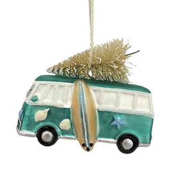 St. Nicholas Square® Glass Holiday Beach Van Christmas Ornament