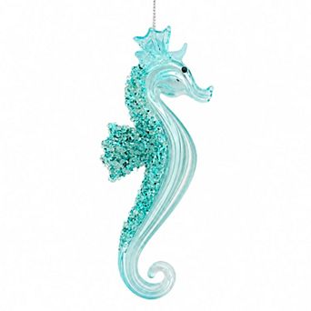 St. Nicholas Square® Seahorse Glass Christmas Ornament with Loop for Hanging