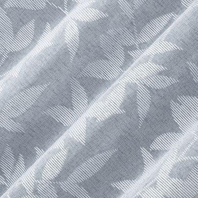 No. 918 Nadia Textured Botanical Semi-Sheer Grommet Single Window Curtain Panel
