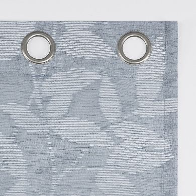 No. 918 Nadia Textured Botanical Semi-Sheer Grommet Single Window Curtain Panel