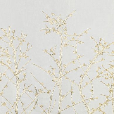 No. 918 Madeira Embroidered Floral Sheer Rod Pocket Single Window Curtain Panel