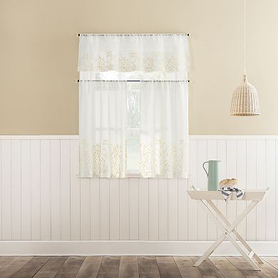 No. 918 Madeira Embroidered Floral Sheer Rod Pocket Single Window Curtain Panel
