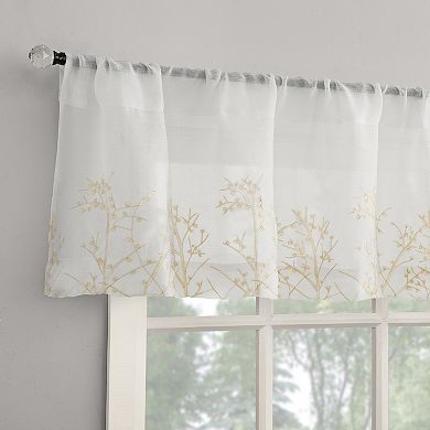 No. 918 Madeira Embroidered Floral Sheer Rod Pocket Single Window Curtain Panel