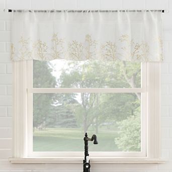 No. 918 Madeira Embroidered Floral Sheer Rod Pocket Single Window Curtain Panel