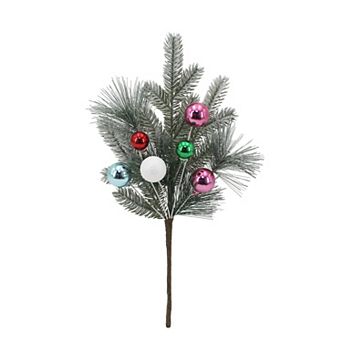 St. Nicholas Square® Artifical Flocked Pine Bauble Arrangement Pick Decoration