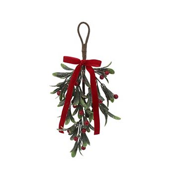 St. Nicholas Square® Mini Artificial Greenery & Red Berry Tear Drop Hanging Arrangement