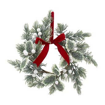St. Nicholas Square® Mini Artificial Greenery & White Berry Wreath