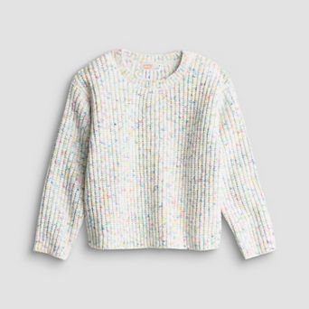 Baby & Toddler Girl Jumping Beans® Confetti Nep Chenille Shaker Stitch Crew Pullover Sweatshirt