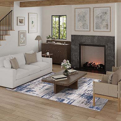 HGTV Everyday Chic Halden Modern Contemporary Abstract Machine Washable Area Rug