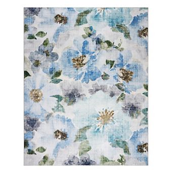 HGTV Everyday Chic Jania Modern Contemporary Floral Machine Washable Area Rug