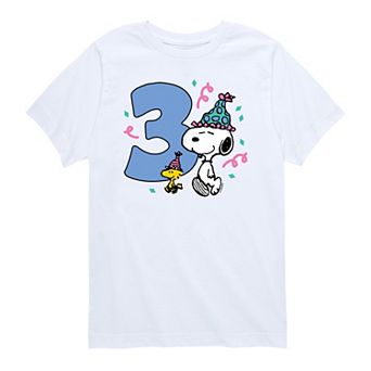 Toddler Boy Peanuts Snoopy 3rd Birthday Graphic Tee