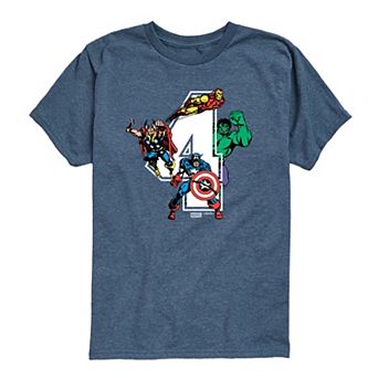 Toddler Boy Marvel The Avengers Age 4 Birthday Graphic Tee