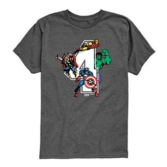 Toddler Boy Marvel The Avengers Age 4 Birthday Graphic Tee