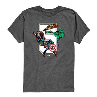 Toddler Boy Marvel The Avengers Age 5 Birthday Graphic Tee